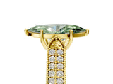 Yellow gold Fancy Green Marquise Cut Cut Pave Split Shank Engagement Ring with Four-Prong Setting_5