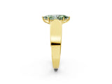 Yellow gold Fancy Green Marquise Cut Diamond Channel Set Solitaire Ring with Four-Prong Setting_14