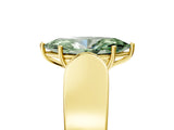 Yellow gold Fancy Green Marquise Cut Diamond Channel Set Solitaire Ring with Four-Prong Setting_17
