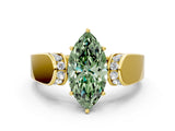 Yellow gold Fancy Green Marquise Cut Diamond Channel Set Solitaire Ring with Four-Prong Setting_36