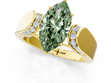 Yellow gold Fancy Green Marquise Cut Diamond Channel Set Solitaire Ring with Four-Prong Setting_37