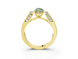 Yellow gold Fancy Green Marquise Cut Diamond Channel Set Solitaire Ring with Four-Prong Setting_39
