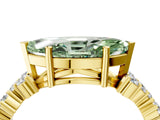 Yellow gold Fancy Green Marquise Cut Diamond Cluster Pavé Band with Four-Prong Setting_16