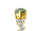 Yellow gold Fancy Green Marquise Cut Diamond Cluster Pavé Band with Four-Prong Setting_17