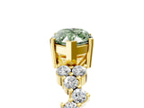 Yellow gold Fancy Green Marquise Cut Diamond Cluster Pavé Band with Four-Prong Setting_8