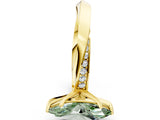 Yellow gold Fancy Green Marquise Cut Diamond Engagement Ring with Side Stone Accents and Four-Prong Setting_96