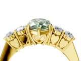Yellow gold Fancy Green Marquise  Cut Diamond Five-Stone Prong Set White Gold Ring_35