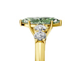 Yellow gold Fancy Green Marquise  Cut Diamond Five-Stone Prong Set White Gold Ring_36
