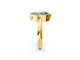 Yellow gold Fancy Green Marquise  Cut Diamond Halo Engagement Ring with Split Shank and Four-Prong Setting_92