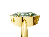 Yellow gold Fancy Green Marquise  Cut Diamond Halo Engagement Ring with Split Shank and Four-Prong Setting_95