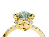 Yellow gold Fancy Green Marquise Cut Diamond Halo Pave Band with Four-Prong Setting_7