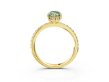 Yellow gold Fancy Green Marquise  Cut Diamond Pavé Band Ring with Four-Prong Setting_41
