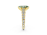 Yellow gold Fancy Green Marquise  Cut Diamond Pavé Band Solitaire with Four-Prong Setting_20