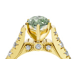 Yellow gold Fancy Green Marquise  Cut Diamond Pavé Band Solitaire with Four-Prong Setting_22