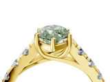 Yellow gold Fancy Green Marquise  Cut Diamond Pavé Band Solitaire with Four-Prong Setting_7