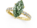 Yellow gold Fancy Green Marquise  Cut Diamond Pavé Band with Four-Prong Setting_41