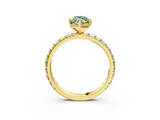Yellow gold Fancy Green Marquise  Cut Diamond Pavé Band with Four-Prong Setting_43