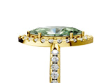 Yellow gold Fancy Green Marquise Cut Diamond Pavé Halo Ring with Four-Prong Setting_41