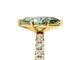 Yellow gold Fancy Green Marquise Cut Diamond Pavé Solitaire Ring with Round Band and Prong Setting_29