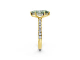 Yellow gold Fancy Green Marquise Cut Diamond Pave Band Solitaire Ring with Four-Prong Setting_60