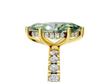Yellow gold Fancy Green Marquise Cut Diamond Pave Band Solitaire Ring with Four-Prong Setting_63