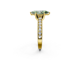 Yellow gold Fancy Green Marquise  Cut Diamond Pave Band with Four-Prong Setting_22