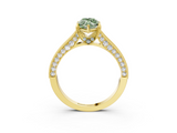 Yellow gold Fancy Green Marquise  Cut Diamond Pave Band with Four-Prong Setting_23