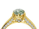 Yellow gold Fancy Green Marquise  Cut Diamond Pave Band with Four-Prong Setting_24