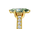 Yellow gold Fancy Green Marquise  Cut Diamond Pave Band with Four-Prong Setting_25
