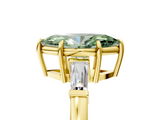Yellow gold Fancy Green Marquise  Cut Diamond Ring with Tapered Baguette Side Stones in Four-Prong Setting_8