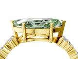 Yellow gold Fancy Green Marquise Cut Diamond Scattered Round Accent Ring with Prong Setting_16