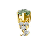 Yellow gold Fancy Green Marquise Cut Diamond Scattered Round Accent Ring with Prong Setting_17