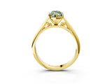 Yellow gold Fancy Green Marquise Cut Diamond Solitaire Engagement Ring with Cathedral Setting and Four-Prong Mount_46