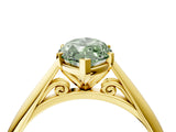 Yellow gold Fancy Green Marquise Cut Diamond Solitaire Engagement Ring with Cathedral Setting and Four-Prong Mount_95