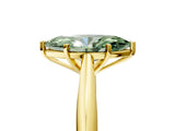 Yellow gold Fancy Green Marquise Cut Diamond Solitaire Engagement Ring with Cathedral Setting and Four-Prong Mount_96