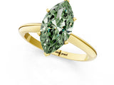 Yellow gold Fancy Green Marquise Cut Diamond Solitaire Engagement Ring with Classic Band and Four-Prong Setting_37