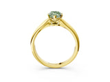 Yellow gold Fancy Green Marquise Cut Diamond Solitaire Engagement Ring with Classic Band and Four-Prong Setting_39