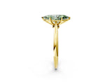 Yellow gold Fancy Green Marquise Cut Diamond Solitaire Engagement Ring with Classic Band and Four-Prong Setting_89