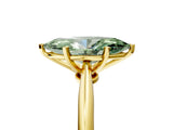 Yellow gold Fancy Green Marquise Cut Diamond Solitaire Engagement Ring with Classic Band and Four-Prong Setting_92