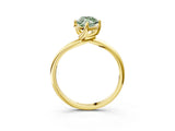 Yellow gold Fancy Green Marquise Cut Diamond Solitaire Engagement Ring with Four-Prong Setting and Classic Band_23