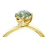 Yellow gold Fancy Green Marquise Cut Diamond Solitaire Engagement Ring with Four-Prong Setting and Classic Band_24
