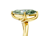 Yellow gold Fancy Green Marquise Cut Diamond Solitaire Engagement Ring with Four-Prong Setting and Classic Band_25