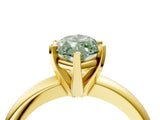 Yellow gold Fancy Green Marquise Cut Diamond Solitaire Engagement Ring with Round Band and Four-Prong Setting_199