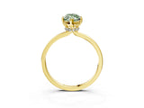 Yellow gold Fancy Green Marquise Cut Diamond Solitaire Ring with Classic Band and Four-Prong Setting_3