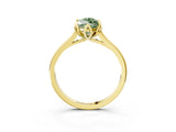 Yellow gold Fancy Green Marquise Cut Diamond Solitaire Ring with Flower Prong Setting and Classic Band_39