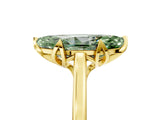 Yellow gold Fancy Green Marquise Cut Diamond Solitaire Ring with Flower Prong Setting and Classic Band_41