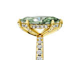 Yellow gold Fancy Green Marquise Cut Diamond Solitaire Ring with Four-Prong Setting and Pavé Band_8