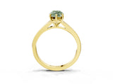 Yellow gold Fancy Green Marquise Cut Diamond Solitaire Ring with Pavé Band and Prong Setting_15