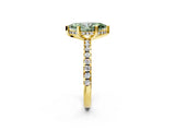 Yellow gold Fancy Green Marquise Cut Diamond Solitaire Ring with Round  Pavé Band and Four-Prong Setting_38