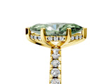 Yellow gold Fancy Green Marquise Cut Diamond Solitaire Ring with Round  Pavé Band and Four-Prong Setting_41